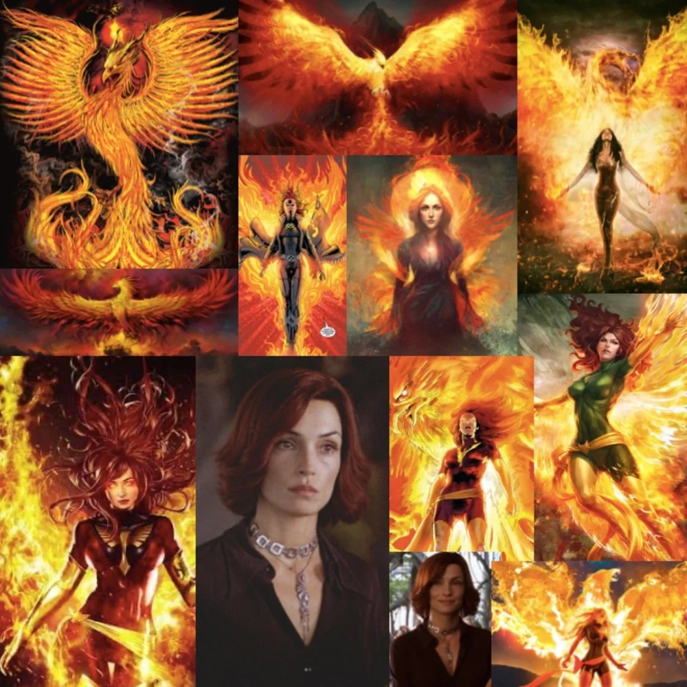 Rising Phoenix Jean Grey Silver Handmade 2-Layer Mythology Necklace Marvel Comic - Picture 2 of 15